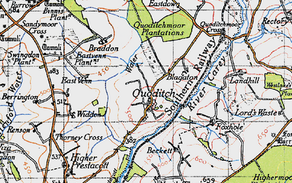 Old map of Quoditch in 1946