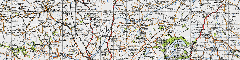 Old map of Quoisley in 1947
