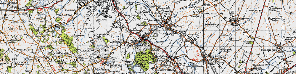 Old map of Quorndon in 1946