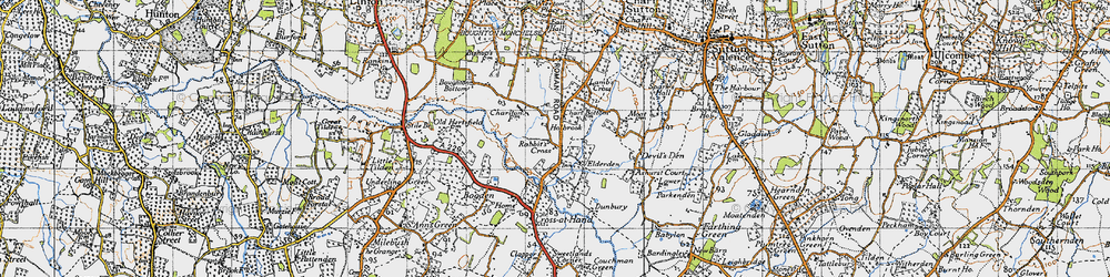 Old map of Boughton Bottom in 1940