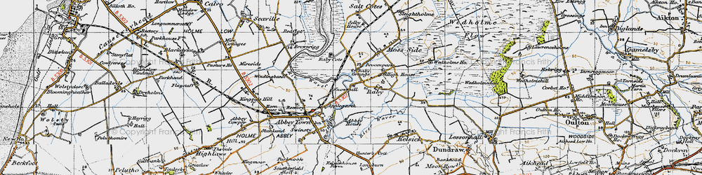 Old map of Raby in 1947