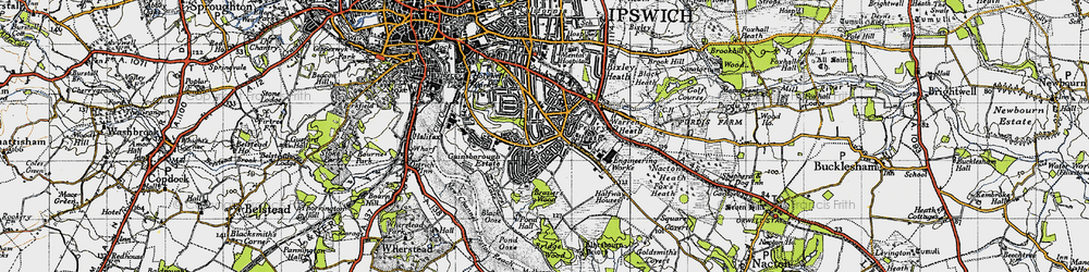 Old map of Racecourse in 1946