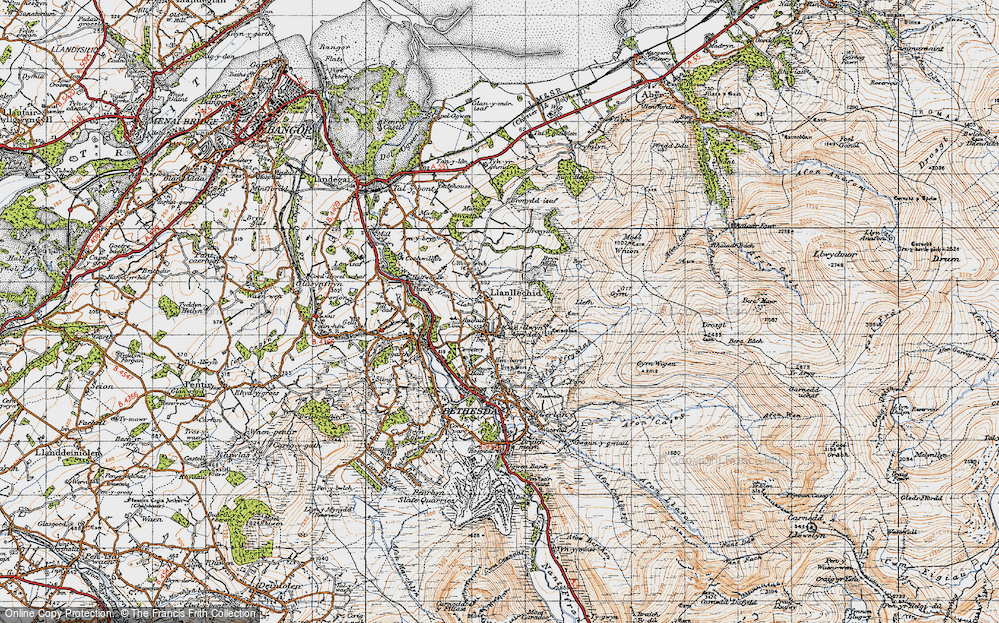 Old Map of Rachub, 1947 in 1947