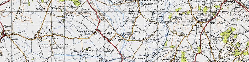 Old map of Rack End in 1947