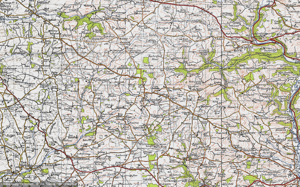 Old Map of Historic Map covering Willicroft Moor in 1946