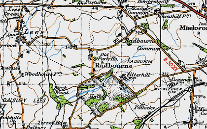 Old map of Radbourne in 1946