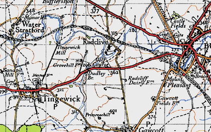 Old map of Radclive in 1946
