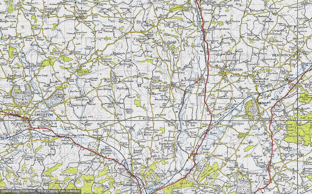 Old Map of Raddon, 1946 in 1946