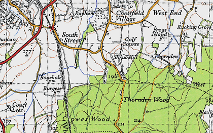 Old map of Radfall in 1947