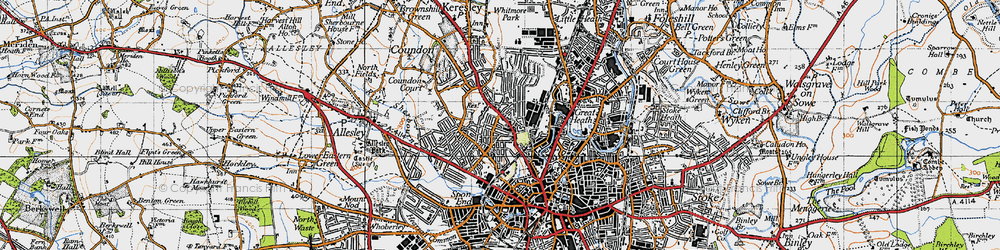 Old map of Radford in 1946