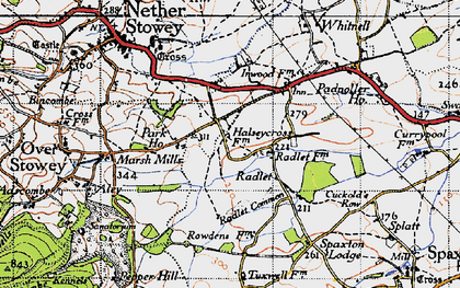 Old map of Radlet in 1946