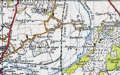 Old map of Radley in 1947