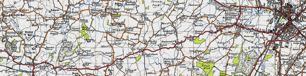 Old map of Radley Green in 1946