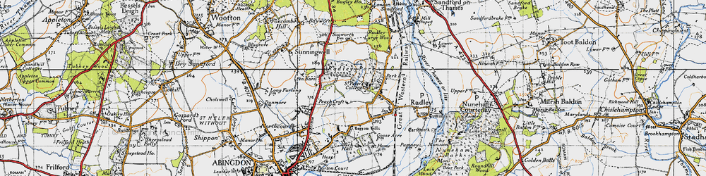 Old map of Radley Park in 1947