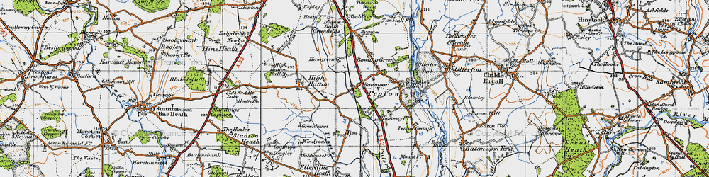 Old map of Peplow in 1947