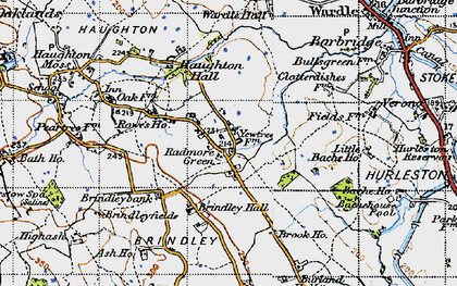Old map of Radmore Green in 1947