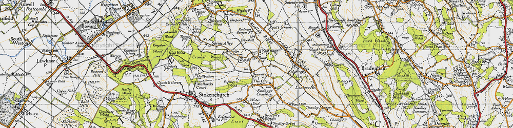 Old map of Radnage in 1947