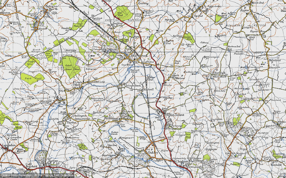 Old Map of Radwell, 1946 in 1946