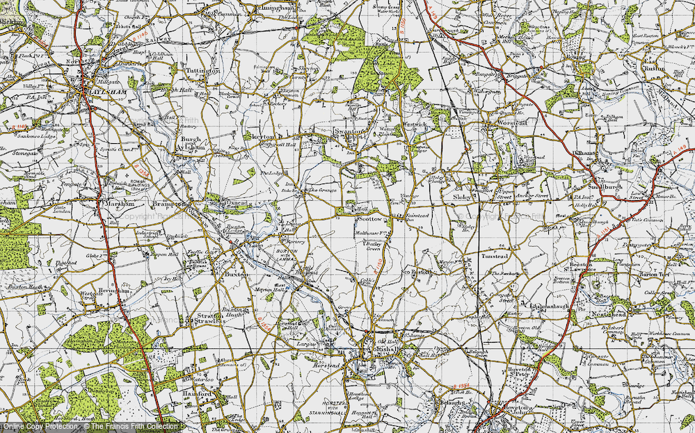 Old Map of RAF Coltishall, 1945 in 1945