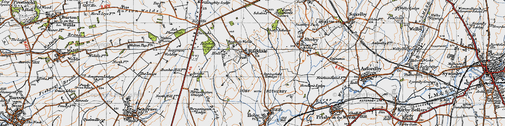 Old map of Ragdale in 1946