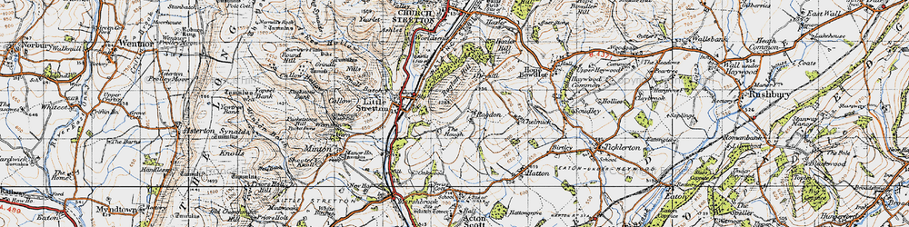 Old map of Ragdon in 1947