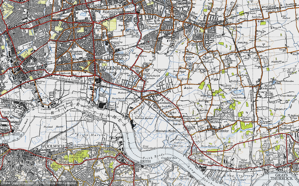 Old Map of Rainham, 1946 in 1946