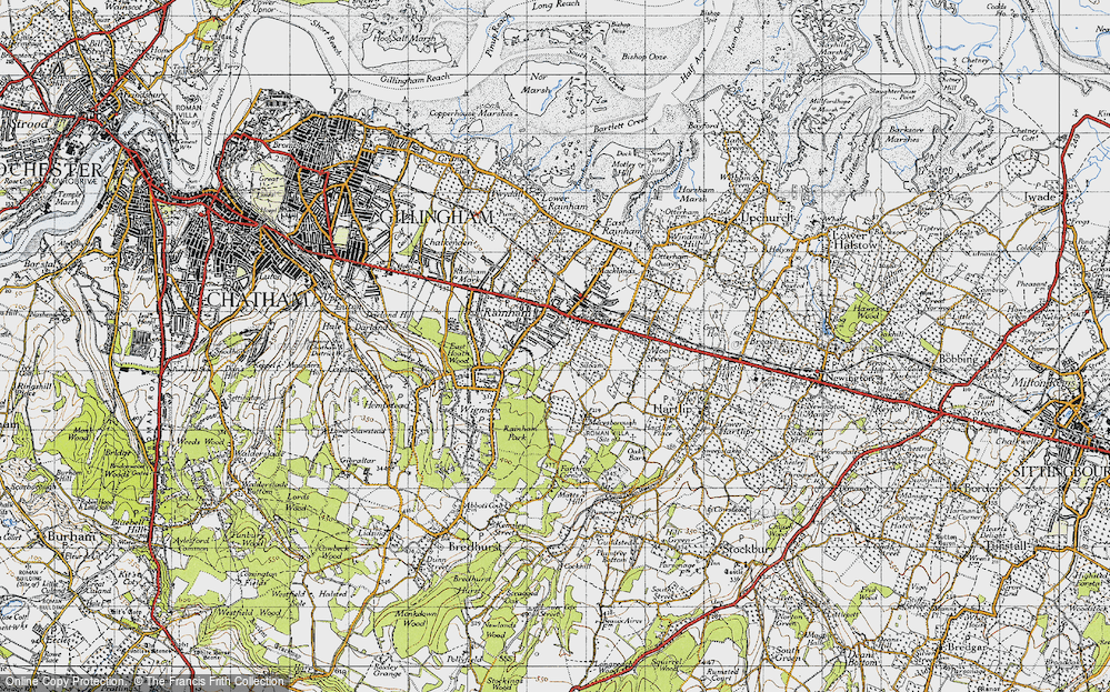Old Map of Rainham, 1946 in 1946