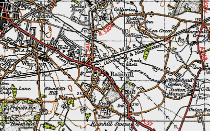 Old map of Rainhill in 1947