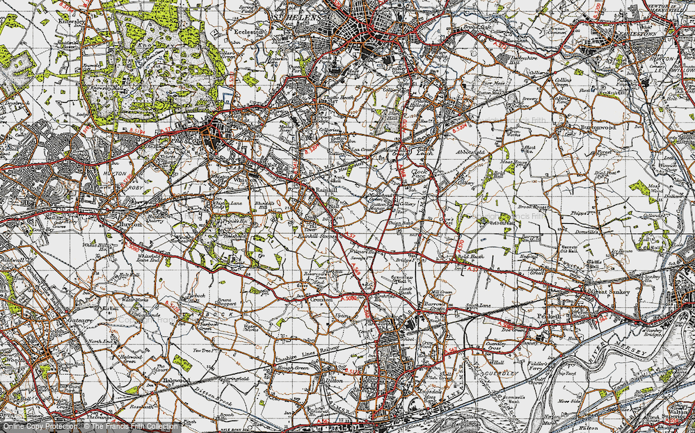 Old Map of Rainhill Stoops, 1947 in 1947