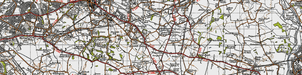 Old map of Rainhill Stoops in 1947