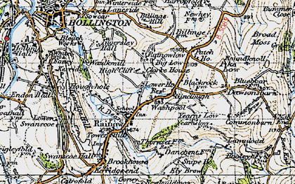 Old map of Rainow in 1947