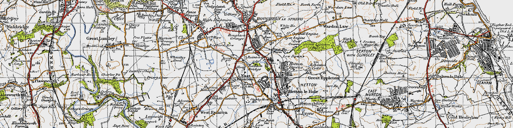 Old map of Rainton Bridge in 1947