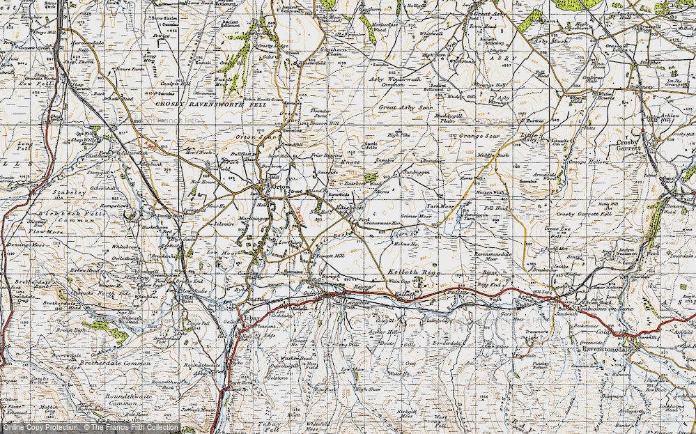 Old Map of Historic Map covering Acres in 1947