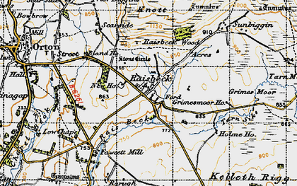 Old map of Acres in 1947