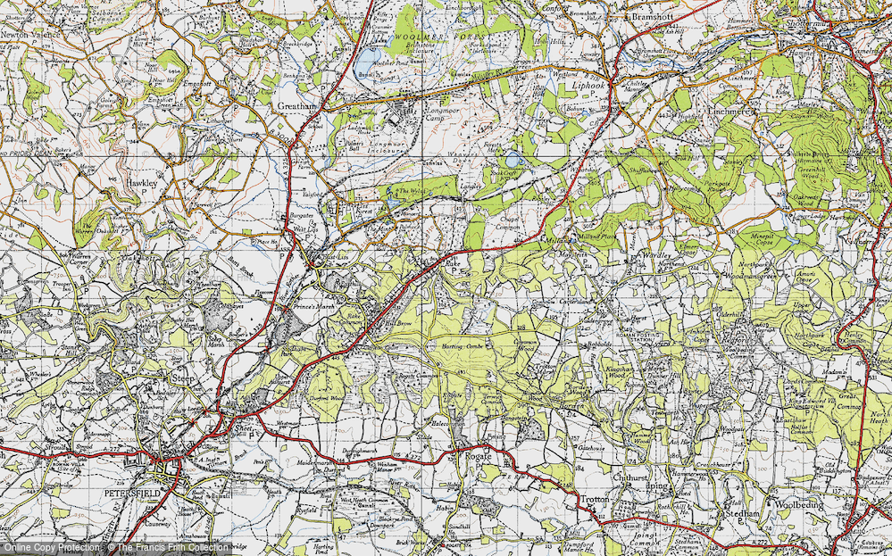 Old Map of Rake, 1940 in 1940