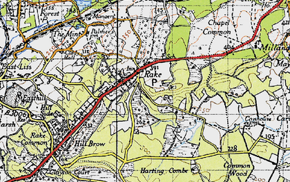 Old map of Rake in 1940