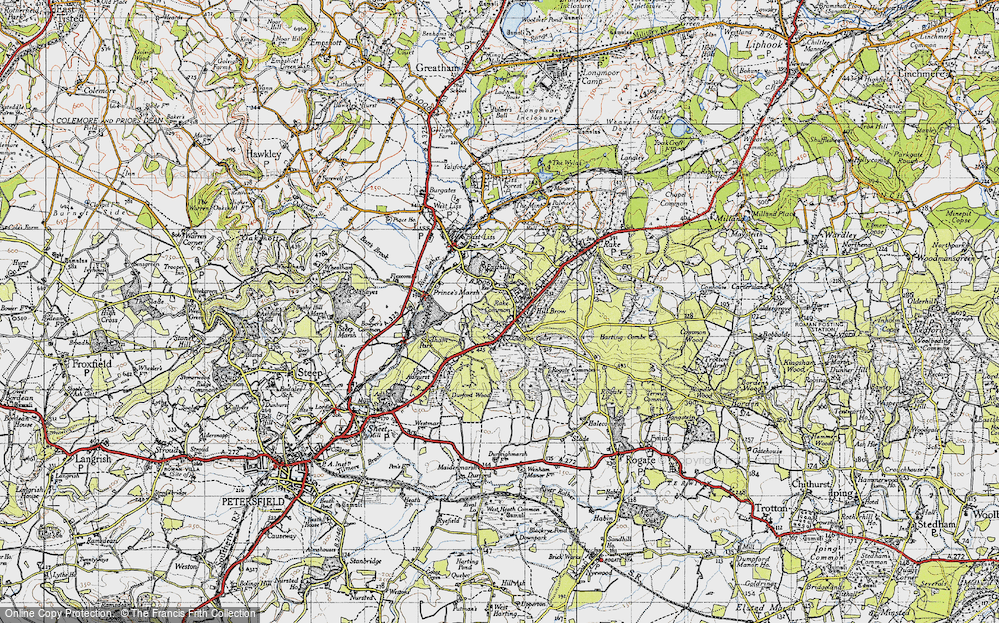 Old Map of Historic Map covering Durford Wood in 1940