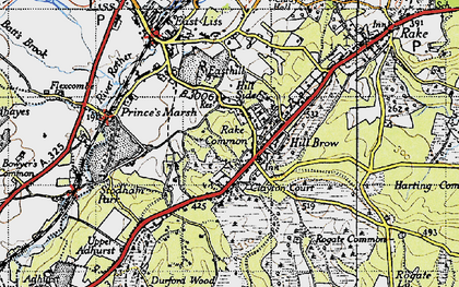 Old map of Rake Common in 1940