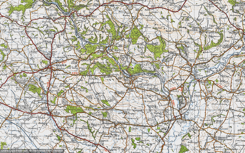 Old Map of Rakes Dale, 1946 in 1946