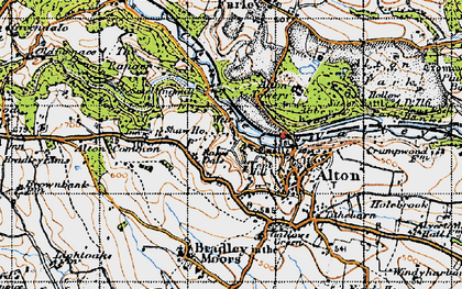 Old map of Rakes Dale in 1946