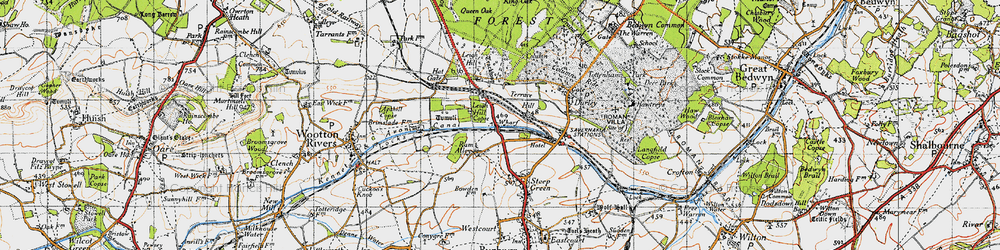 Old map of Burbage Wharf in 1940