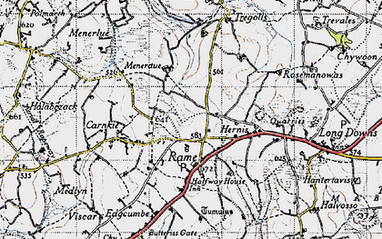 Old map of Rame in 1946