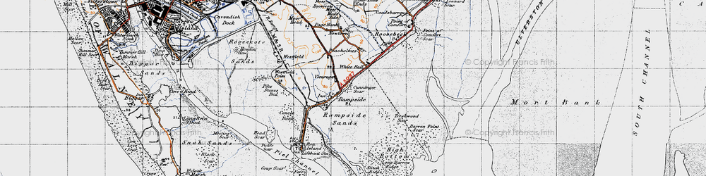 Old map of Barren Point Scar in 1947