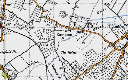 Old map of Belsars Field in 1946