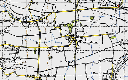 Old map of Rampton in 1947
