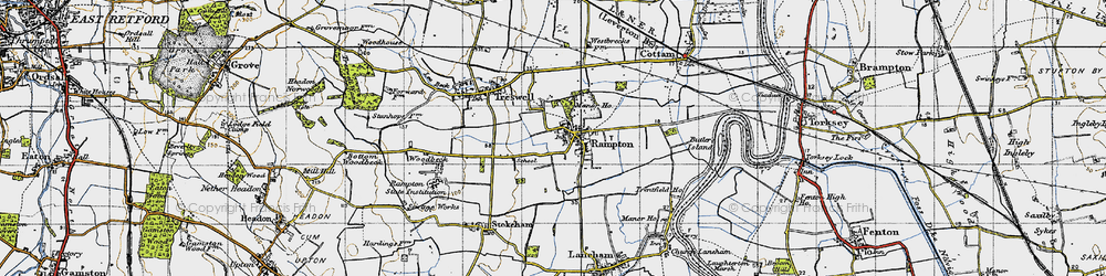 Old map of Rampton in 1947
