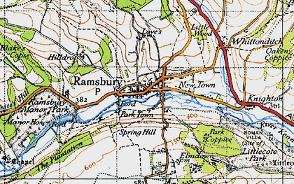 Old map of Ramsbury in 1940
