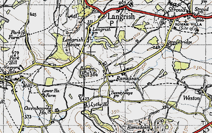 Old map of Leythe Ho in 1945
