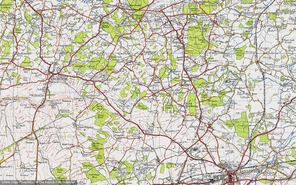 Old Map of Ramsdell, 1945 in 1945