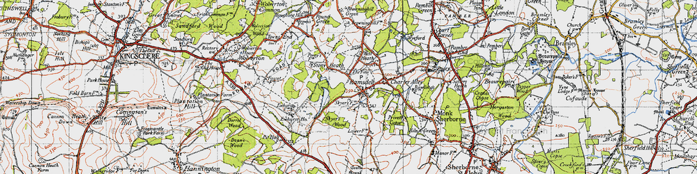 Old map of Ramsdell in 1945
